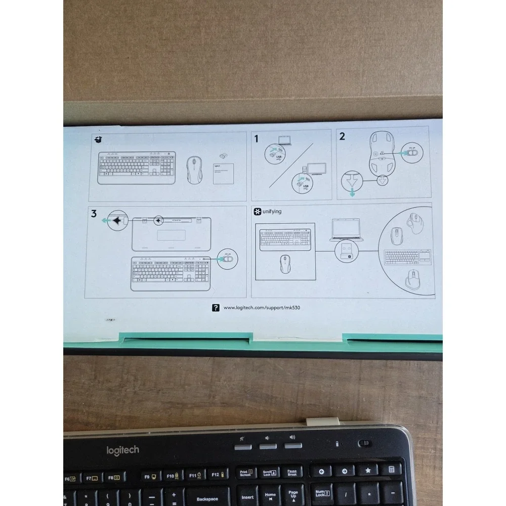 Logitech MK520 Wireless Keyboard and Mouse Bundle M510 Mouse Works Batteries INC